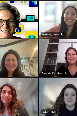 Mars Flip the Status Quo 2023 award winners on a Teams call